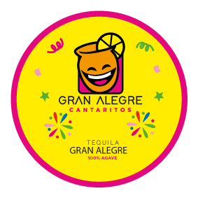 Diseño circular Gran Alegre para portavasos y tarjeta